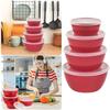 Round 4 Piece Plastic Bowl Outdoor Portable Food Container Bowl Vegetable Mixing Bowl