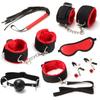 Red Black  Starter Kit Nipple Clamps Collar Cuffs Kink  Starter Kits
