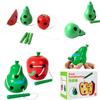 Montessori Toy Worm Eat Fruit Wooden Puzzle Toy Kids Fingers Flexible Training Twisting Worm Educational Toys For Children Gifts