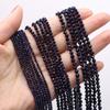 Natural Stone Beads Blue Sand Round Faceted Beads Charms For Jewelry Making DIY Necklace Bracelet Earrings Accessory