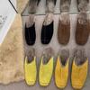 Premium Hairy Square Head Deep Mouth Suede Lazy Muller Shoes Plush Warm Flat Bottom Baotou Half Slippers Women's Outer Wear