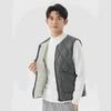 Comfortable Stylish To Keep Warm Men's Fall Winter Padded Warm Zipper Increase Vest Outside The Pocket Men's Diamond-shaped Short Section Vest 2402
