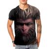 Black Myth Wukong Game Qi Tian Da Sheng 3D Digital Printed Men's T-Shirt, Chinese Style Casual Plus Size Breathable Sporthirt