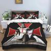Medieval Knights Templar Patterns Comforter Bedding Set,Duvet Cover Bed Set Quilt Cover Pillowcase,King Bedding Set