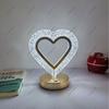 Heart-shaped Acrylic Table Lamp Ambient Desk Light Tricolored USB Rechargeable LED Color-changing Night Light for Home Decor