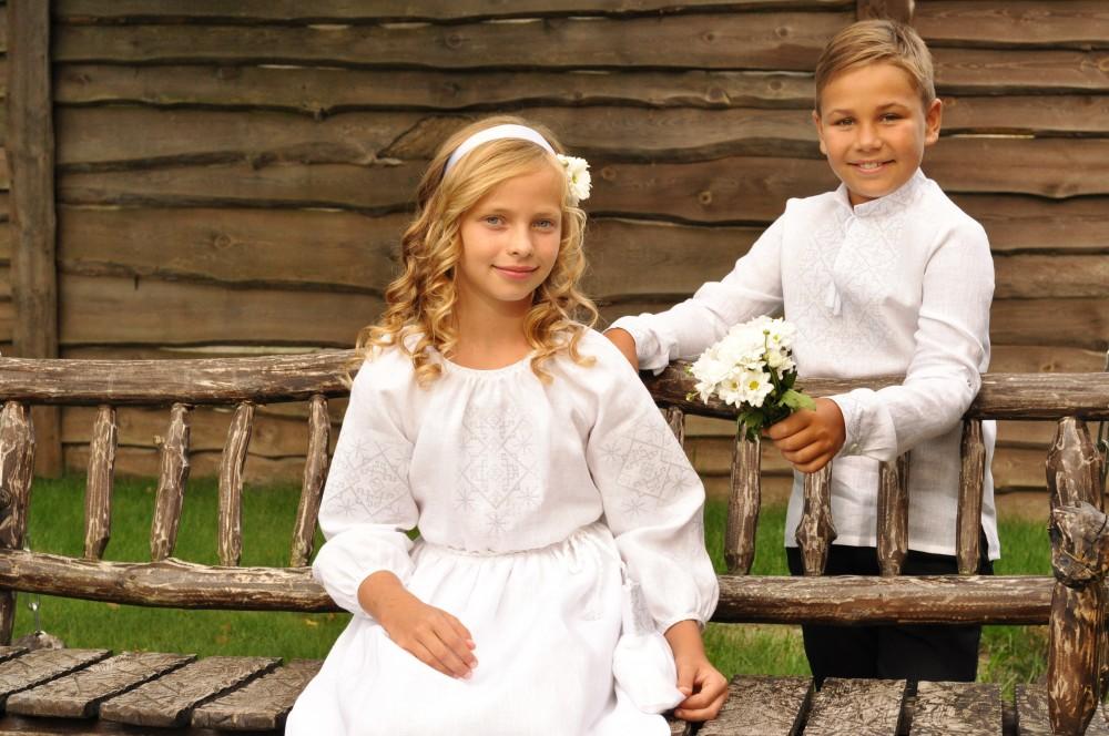 Children's Linen Dress-vyshyvanka with Embroidery, Ukrainian Dress Embroidered Cloth Vyshyvanka, Embroidered Dress, Clothes with Embroidery