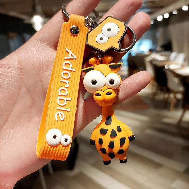 Cartoon Keychain Women Men Zebra Giraffe Keychain Funny Toy Car Accessories Gifts Novelty