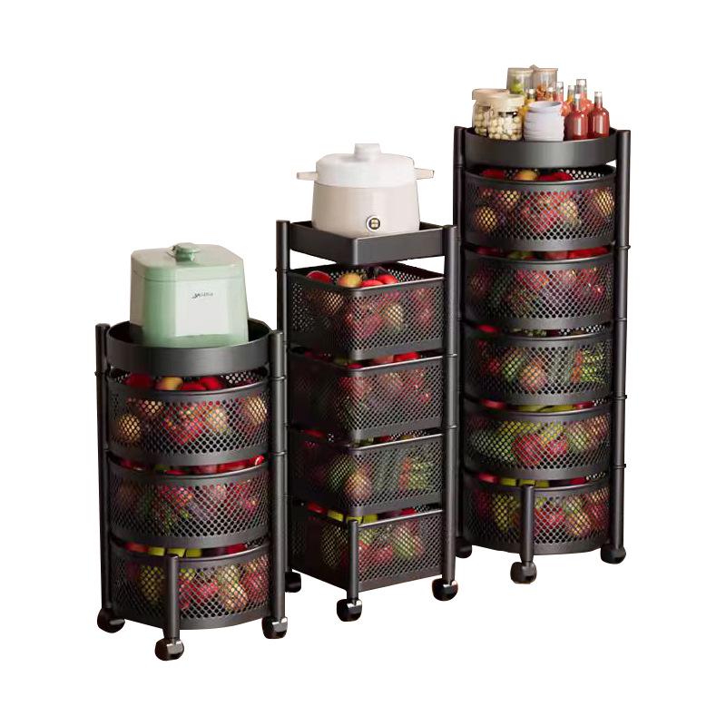 Rotating Multi-Layer Storage Rack for Fruits & Vegetables - No Installation Needed