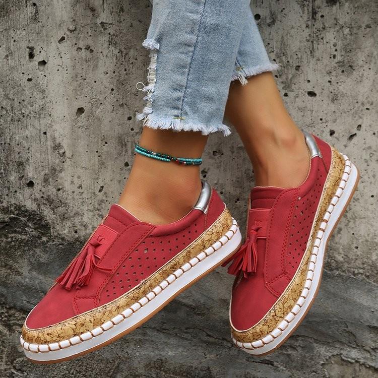 Fashion Tassels Loafers for Women Spring Lightweight Slip On Lazy Casual Shoes Woman Comfortable Flat Walking Shoes