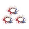 Patriotic Candle Ring Wreath Red White Blue Star Mixed Artificial Berry Candle Wreath Mini Pillar Candle Holder for 4th of July Tabletop Decor