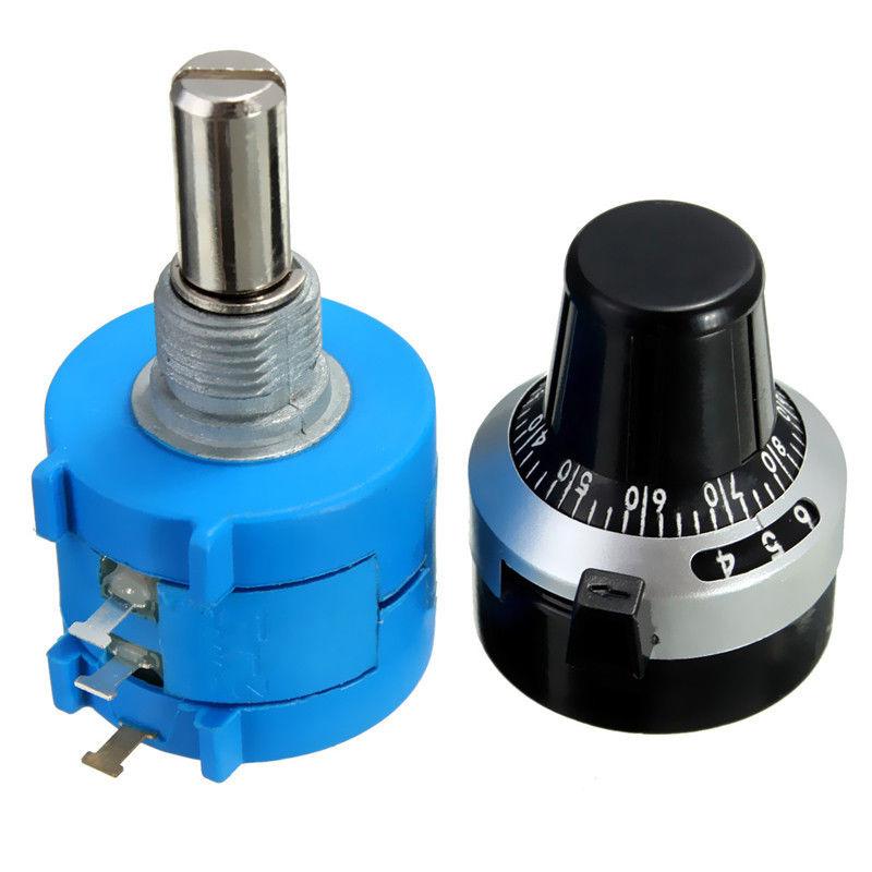 NEW 3590S-2-502L 5K Ohm 10 Turn Potentiometer with Counting Dial Nut Rotary Knob