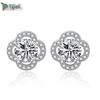 Moissanite Four-Leaf Clover Diamond Stud Earrings for Women - European and American Style