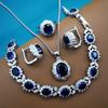 High Quality Zircon Fine Jewelry Beauty Accessories 925 Silver Women's Necklace and Earrings Pendant Bracelet Ring Sets