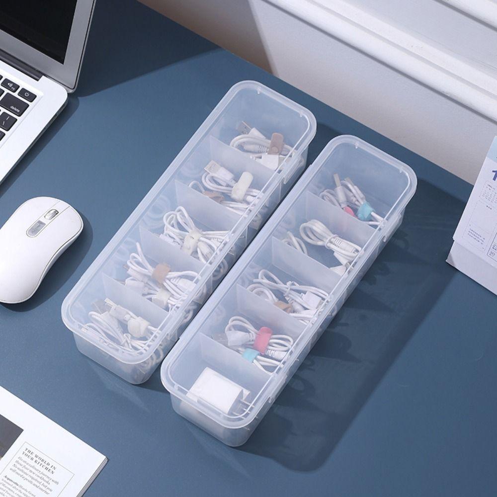Dustproof Desktop Storage Box Transparent Divided Seasoning Box Transparent Storage Box Kitchen