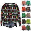 Women's Fashion Round Neck Pullover Top Long Sleeve Tee Christmas Printed Sweatshirt