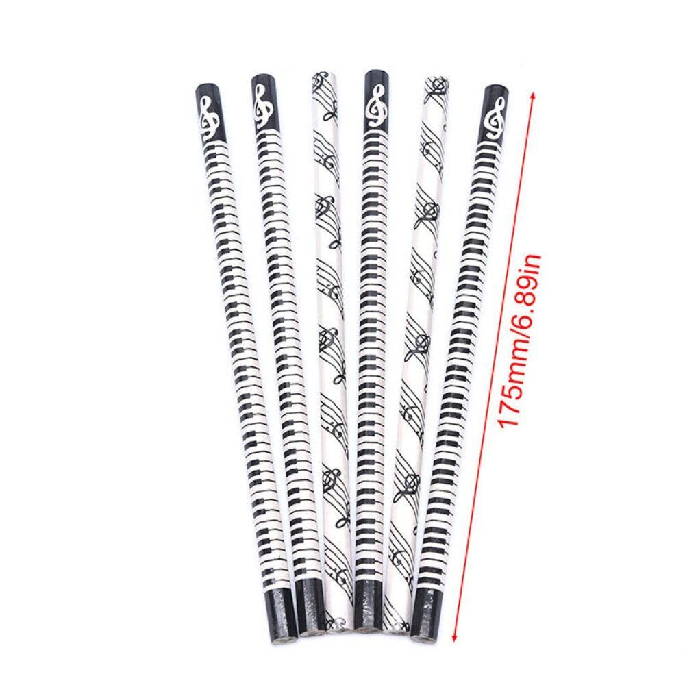 Office Supplies Crafts 175mm Musical Note Pattern Graphite 2B Pencil Writing Tools Wooden Pencil