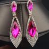 Exaggerated Earrings Flash Crystal Gemstone Earrings Stud Earrings Women'S Banquet Earrings Yiwu