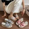 Fashion 2025 Summer New Style Fashion Print Wedges Slippers for Women Open Toes Breathable Comfortable Sandals Elegant Beach Drag Shoes
