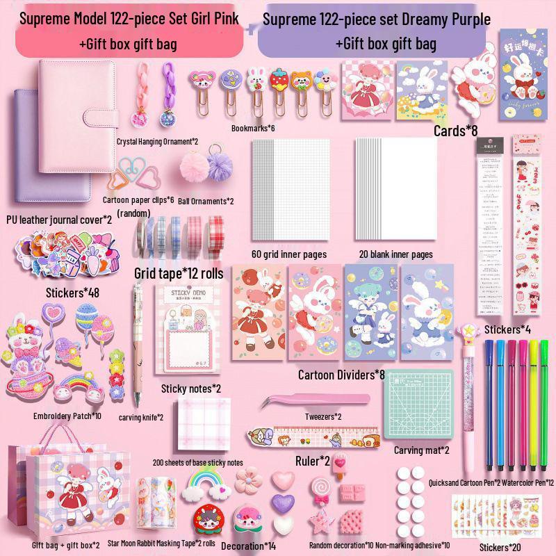 Hand Account Book Set: Cute Loose-Leaf Notebook for Girls & Children