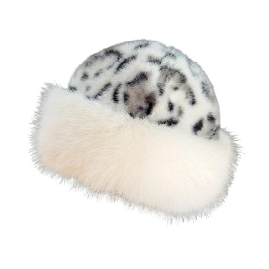 Winter Hat Leopard Print Thickened Warm Plush Hat Cold-proof Windproof Headwear Cold Weather Accessory