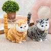 Realistic Meowing Kitten Plush Toy Soft Stuffed Kitten Model With Bamboo Charcoal
