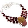 Imperial Jasper, Garnet Gemstone 925 Sterling Silver Jewelry Necklace 18" MQ-1209