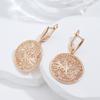 Hollow Embossed Round Large Dangle Earrings for Women Ethnic Daily Vintage Jewelry Statement Accessories
