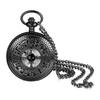 Pocket Watch Skeleton Skull Playing Cards Analog Display with Lid Waterproof Pocket Watch Quartz Pendant Necklace with Chain Black Retro Accessories