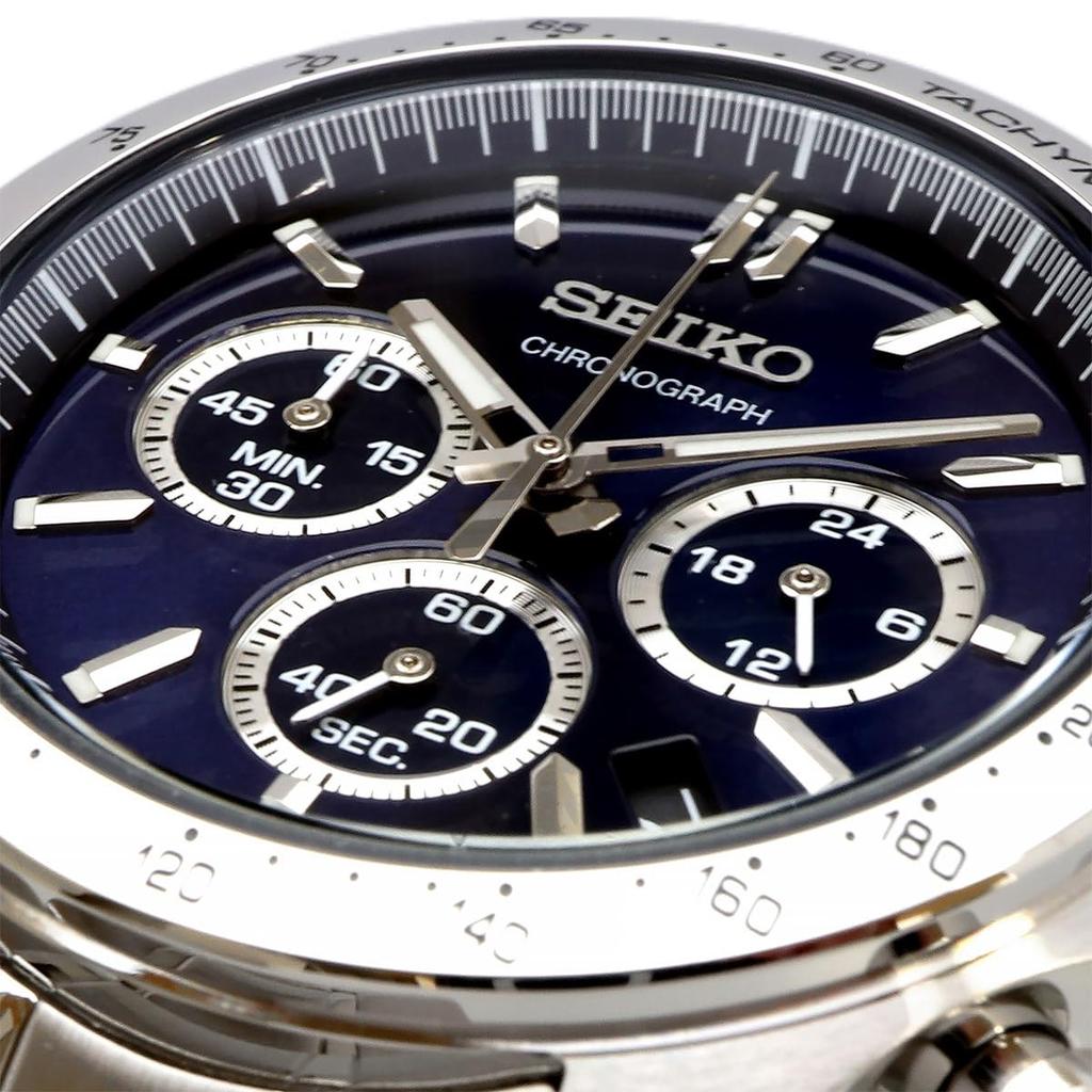 Seiko Second Chronograph Quartz Navy Blue 1/5 Watch, Men's, SBTR011,