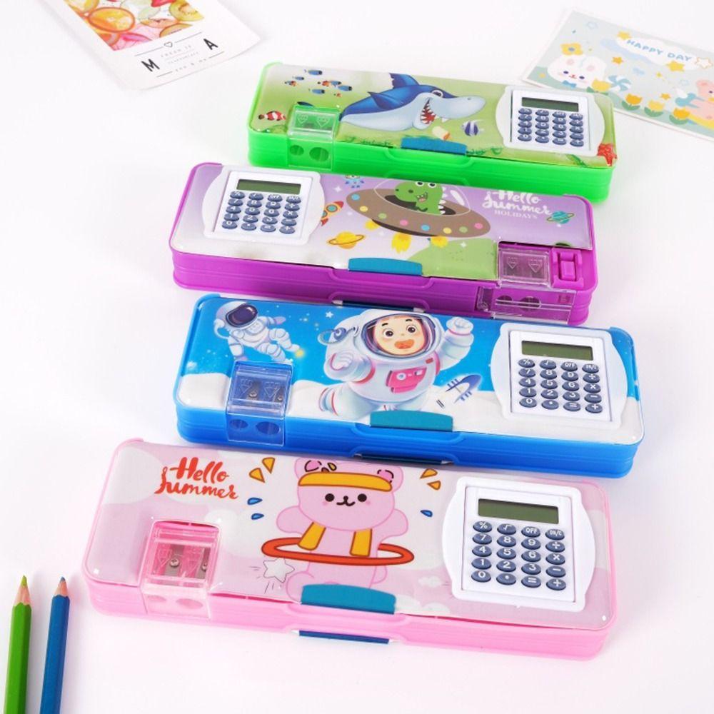 Double Layer Pencil Case Pencil Sharpener Stationery Storage Box  For Boys/Girls