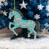 Horse Christmas Ornaments Sparkly Rhinestone Horse Hanging Decoration Acrylic Christmas Tree Ornament for Winter Xmas Party Supplies Holiday Home