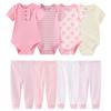 8Pieces Newborn Baby Clothes Set Cartoon Baby Bodysuits+Pants Infant Girl Outfits Summer Toddler Boy Outwear Clothing