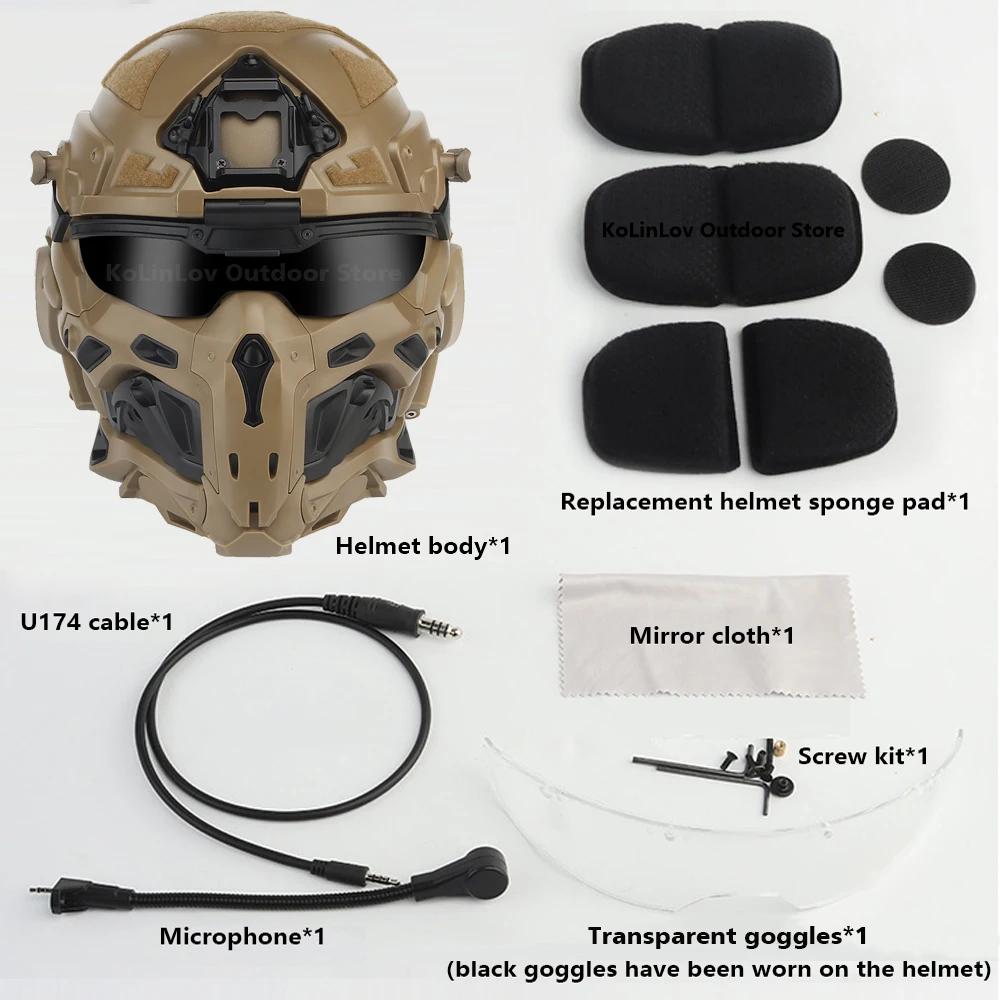 NEW W-Ronin Assault Helmet Tactical FAST Helmet Built-in Communication Headset Anti-fog Fan Detachable Mask Replacement Lens