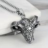 Classic Fashion Personality Satan Sheep Head Six Star Men's Pendant Necklace
