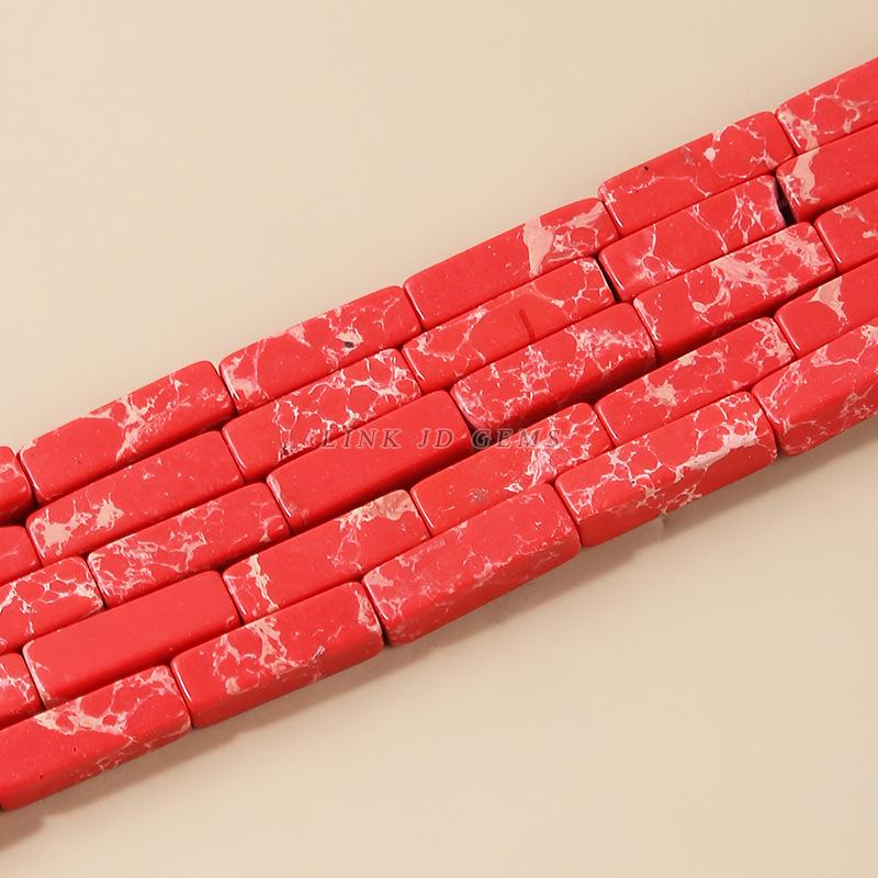 4x13mm Synthetic Imperial Stone Rectangle Cube Beads for DIY Jewelry Bracelet Making