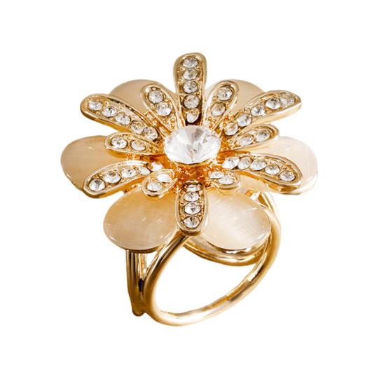 Пряжка для шарфа Кольцо для рубашки Зажим-слайдер Кольцо для шарфа Цветок Солнце Стразы Пряжка для шарфа Аксессуар для одежды для свиданий вечеринок мероприятий