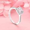 925 Sterling Silver Charm AAA Zircon Ring Wedding Women Jewelry