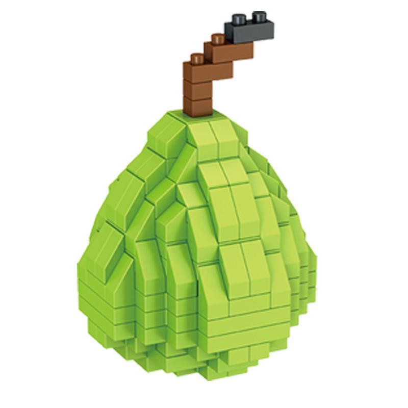 DIY Fruit Mini Building Blocks Apple Banana Cherry 3D Model Home Decorations Children Educational Assembly Toys Boys Girls Gifts