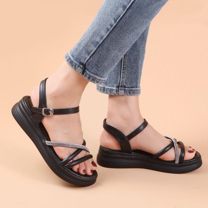 Slippers, Outerwear Shoes, Thick-soled Anti-slip Beach Casual One-shoulder Sandals