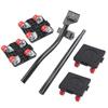 6 Pcs Furniture Moving Transport Roller Set Removal Lifting Moving Tool Set Wheel Bar Mover Moving Heavy Stuffs Device Hand Tool