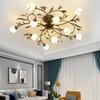 Rustic Ceiling Light Iron Flower and Grass Living Room Light Bedroom Dining Room Light
