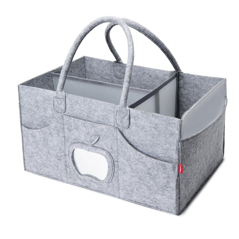 Travel Portable Mommy Bag Multifunctional Diaper Storage Bag Felt Cloth Storage Basket for Baby Suppily Diaper Organizer