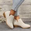Four Seasons Foreign Trade Large Size Women's Shoes British Style Solid Color Pointed Casual Back Zipper Low Heel Thick Heel Single Shoes Women