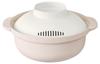 Recopo Microwave Smoky Made In Recipe Compact and Microwave Cooking Pot for Ramen and &NE Rakuchin! Pot, Pink, 1.5L, Japan, Single-Serve, Included,