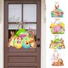 Easter Door Sign Happy Easter Door Welcome Sign Front Door Hanging Decoration with Rope for Wall Home Indoor Outdoor Spring Decor