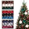 12Pcs/set Shiny Velvet Christmas Ball Ornaments 6cm Christmas Tree Decoration Window Decoration