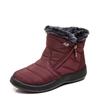 Winter Fasion Women Ankle Boots Lace-up Cotton Shoes Flat Snow Boots Plush Lined Warm Women's Boots Plus Size