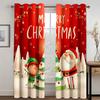 3D Christmas Curtains Christmas Christmas Tree Snowman Red Curtains Balcony Living Room Window Decorative Curtains 2 Panels