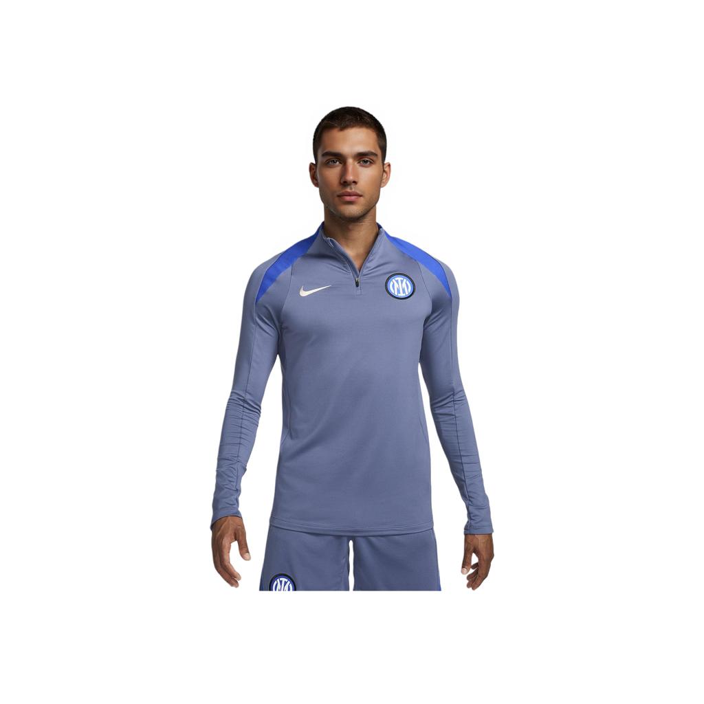 Nike Inter Milan Dri-FIT Slim Fit Moisture-Wicking Quarter-Zip Long Sleeve Retro Football Shirt Men Tops Blue FN9836-492