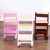 With Wheel 1:12 Dollhouse Trolley Plastic Storage Shelf Model Kitchen Furniture Accessories